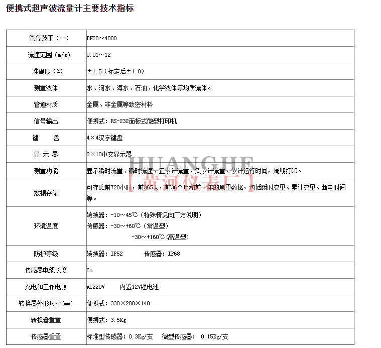 便攜式超聲波流量計(jì)